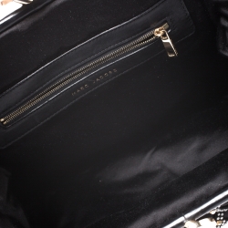 Pre Owned Marc Jacobs Black Crystal Embellished Satin Stam Satchel