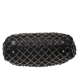 Pre Owned Marc Jacobs Black Crystal Embellished Satin Stam Satchel