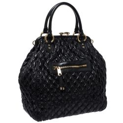Pre Owned Marc Jacobs Black Quilted Leather Oversized Stam Bag