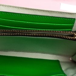 Marc Jacbos Pink/Black Leather Snapshot Wallet On Chain