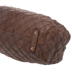 Pre Owned Marc Jacobs Brown Quilted Leather Stam Satchel