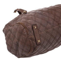 Pre Owned Marc Jacobs Brown Quilted Leather Stam Satchel
