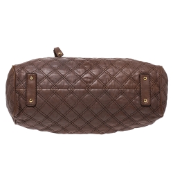Pre Owned Marc Jacobs Brown Quilted Leather Stam Satchel