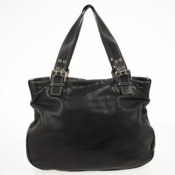 Pre Owned Marc Jacobs Black Leather Stella Tote