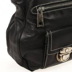 Pre Owned Marc Jacobs Black Leather Stella Tote