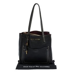 Pre Owned Marc Jacobs Black Leather Grind T Pocket Tote 