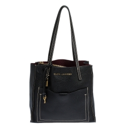 Pre Owned Marc Jacobs Black Leather Grind T Pocket Tote 