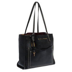 Pre Owned Marc Jacobs Black Leather Grind T Pocket Tote 