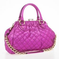 Pre Owned Marc Jacobs Metallic Leather Stam Bag