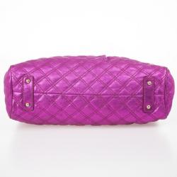 Pre Owned Marc Jacobs Metallic Leather Stam Bag