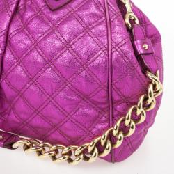 Pre Owned Marc Jacobs Metallic Leather Stam Bag