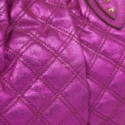 Pre Owned Marc Jacobs Metallic Leather Stam Bag