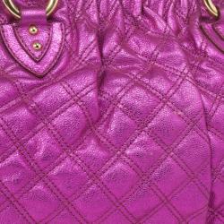 Pre Owned Marc Jacobs Metallic Leather Stam Bag