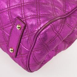 Pre Owned Marc Jacobs Metallic Leather Stam Bag