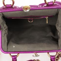 Pre Owned Marc Jacobs Metallic Leather Stam Bag