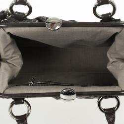 Pre Owned Marc Jacobs Grey Quilted Patent Stam Satchel