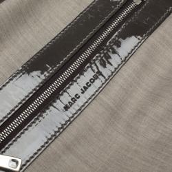 Pre Owned Marc Jacobs Grey Quilted Patent Stam Satchel