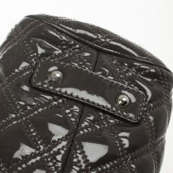 Pre Owned Marc Jacobs Grey Quilted Patent Stam Satchel