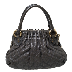 Pre Owned Marc Jacobs Grey Quilted Leather Cecilia Satchel