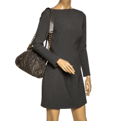 Pre Owned Marc Jacobs Grey Quilted Leather Cecilia Satchel