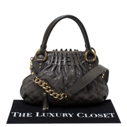 Pre Owned Marc Jacobs Grey Quilted Leather Cecilia Satchel