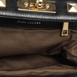 Pre Owned Marc Jacobs Black Canvas and Leather Turnlock Shoulder Bag