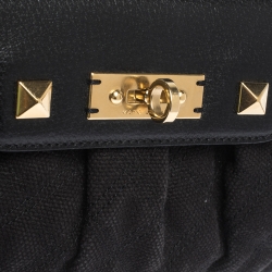 Pre Owned Marc Jacobs Black Canvas and Leather Turnlock Shoulder Bag