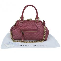 Pre Owned Marc Jacobs Cherry Red Quilted Leather Stam Bag