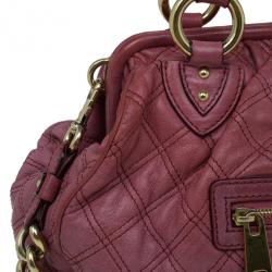 Pre Owned Marc Jacobs Cherry Red Quilted Leather Stam Bag
