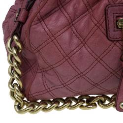Pre Owned Marc Jacobs Cherry Red Quilted Leather Stam Bag