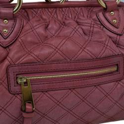 Pre Owned Marc Jacobs Cherry Red Quilted Leather Stam Bag