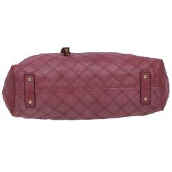 Pre Owned Marc Jacobs Cherry Red Quilted Leather Stam Bag