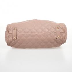 Pre Owned Marc Jacobs Peach Quilted Leather Stam Satchel