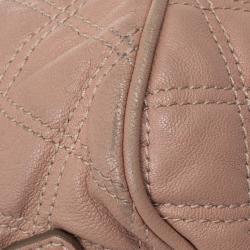 Pre Owned Marc Jacobs Peach Quilted Leather Stam Satchel