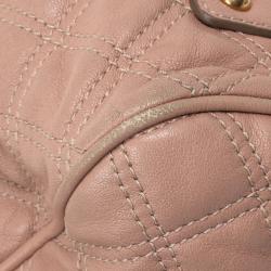 Pre Owned Marc Jacobs Peach Quilted Leather Stam Satchel