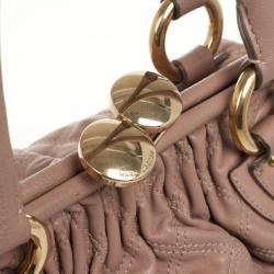 Pre Owned Marc Jacobs Peach Quilted Leather Stam Satchel