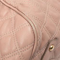 Pre Owned Marc Jacobs Peach Quilted Leather Stam Satchel