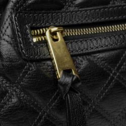 Pre Owned Marc Jacobs Black Quilted Leather Stam Satchel