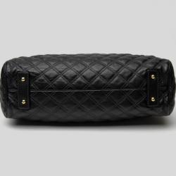 Pre Owned Marc Jacobs Black Quilted Leather Stam Satchel