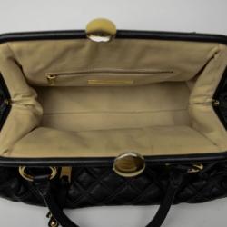 Pre Owned Marc Jacobs Black Quilted Leather Stam Satchel
