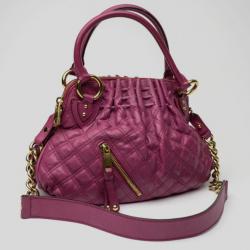 Pre Owned Marc Jacobs Purple Quilted Calf Leather Small Cecilia Bag