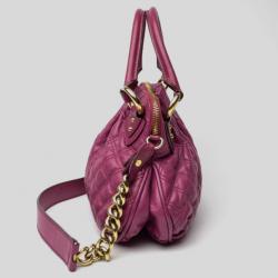 Pre Owned Marc Jacobs Purple Quilted Calf Leather Small Cecilia Bag