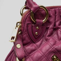 Pre Owned Marc Jacobs Purple Quilted Calf Leather Small Cecilia Bag