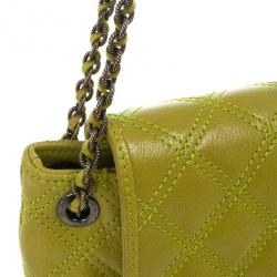 Pre Owned Marc Jacobs Acid Green Baroque Single Large Shoulder Bag