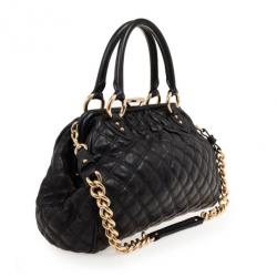 Pre Owned Marc Jacobs Black Quilted Leather Stam Satchel