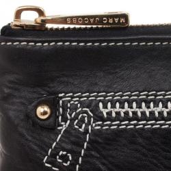 Pre Owned Marc Jacobs Black Leather Two Pocket Clutch 