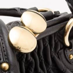 Pre Owned Marc Jacobs Black Quilted Leather Stam Satchel