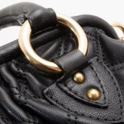 Pre Owned Marc Jacobs Black Quilted Leather Stam Satchel