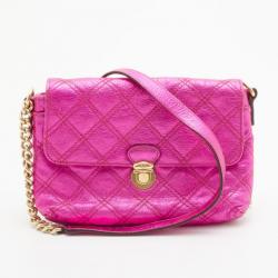 Pre Owned Marc Jacobs Metallic Pink Quilted Clutch 