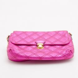 Pre Owned Marc Jacobs Metallic Pink Quilted Clutch 